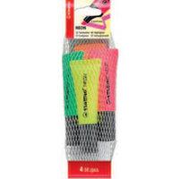 Stabilo Neon Highlighter Pk4 Asst 72/4-1