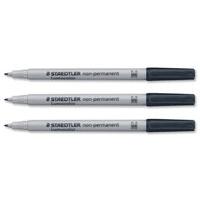 Staedtler Lumocolor M Wbase Black 315-9 - 10 Pack