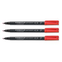 Staedtler Lumocolor F Perm Red 318-2 - 10 Pack