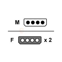 StarTech.com LP4 to 2x LP4 Power Y Splitter Cable M/F - LP4 Splitter - Molex Y Splitter - Molex Splitter