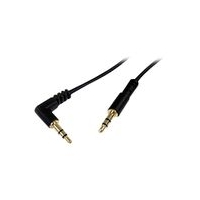 startechcom slim 35mm to right angle stereo audio cable 18m black