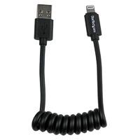 startechcom coiled black apple lightning to usb cable for iphone ipod  ...