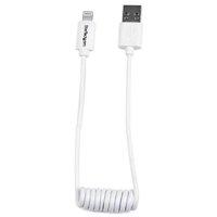StarTech.com Lightning to USB cable - coiled - 0.3m (1ft), white