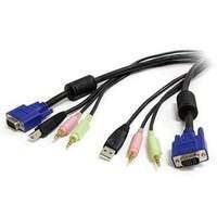 Startech 6 Ft 4-in-1 Usb Vga Kvm Switch Cable With Audio And Microphone