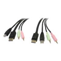 StarTech.com 4-in-1 USB DisplayPort KVM Switch Cable w/ Audio & Microphone
