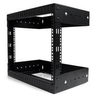 startechcom 8u open frame wall mount equipment rack adjustable depth