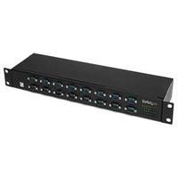StarTech.com 16 Port Rackmount FTDI USB to Serial COM Adapter Hub - RS232 Multiplexer