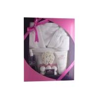 Style & Grace Deluxe Robe Gift Set 250ml Body Wash + 100g Bath Fizzlers + 200ml Body Lotion + Bath Robe (One Size) + Shower Flower (2015)