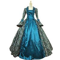 steampunkvictorian satin floral print period dress ball gown reenactme ...