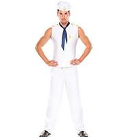Stylish Men White Polyester Navy Uniform