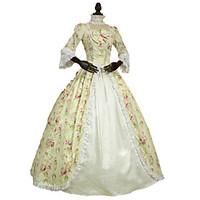 SteampunkRenaissance Colonial Gothic Period Dress Floral Print Gown Reenactment Clothing Costume