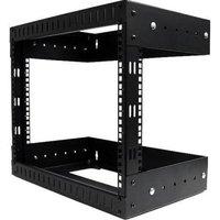 startech 8u open frame wall mount equipment rack adjustable depth