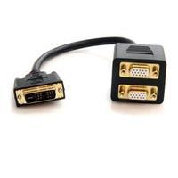 startechcom 1 ft dvi i analog to 2x vga video splitter cable mf