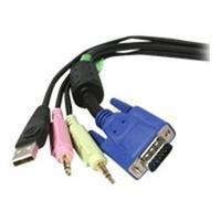 startechcom 6 ft 4 in 1 usb vga kvm switch cable with audio and microp ...