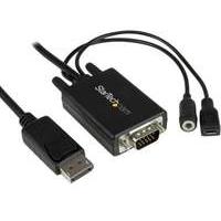 startechcom 3m displayport to vga adapter cable with audio black