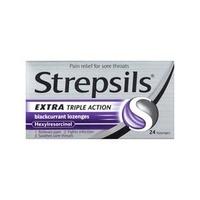 Strepsils Triple Action Blackcurrant Lozenges 24s