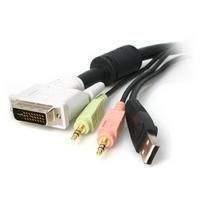 Startech 4-in-1 Usb Dvi Audio And Microphone Kvm Switch Cable (4.5m)