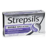 strepsils extra triple action black 24pk