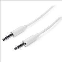 startechcom 3m slim 35mm stereo audio cable male to male white