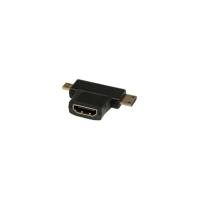 StarTech.com HDMI 2-in-1 T-Adapter - HDMI to HDMI Mini or HDMI Micro Combo Adapter - F/M - 1 x HDMI Male Digital Audio/Video - 1 x HDMI (Micro Type D)