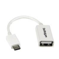 Startech White Micro USB Male to USB Female OTG host cable 5\