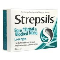 Strepsils Sore Throat &amp; Blocked Nose 36 lozenges