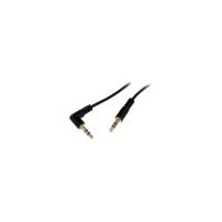 StarTech.com 6 ft Slim 3.5mm to Right Angle Stereo Audio Cable - M/M - Mini-phone Male Stereo Audio - Mini-phone Male Stereo Audio - 6ft - Black