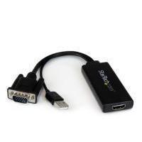 startech vga to hdmi portable adapter convertor w usb power pc audio