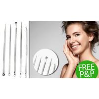 stainless 5 pc blemish extractor