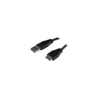 StarTech.com 0.5m (20in) Slim SuperSpeed USB 3.0 A to Micro B Cable - M/M - 1 x Type A Male USB - 1 x Micro Type B Male USB - Nickel Plated - Black