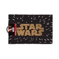 Star Wars Gold Main Logo In Space Door Mat Black (gp85032)