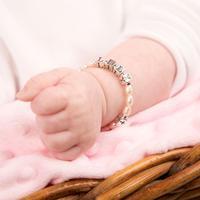 sterling silver and fresh water pearl baby bracelet