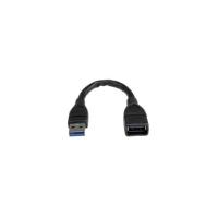 StarTech.com 6in Black USB 3.0 Extension Adapter Cable A to A - M/F - 1 x Type A Male USB - 1 x Type A Female USB - Extension Cable - Nickel Plated - 