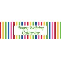 stripe personalised party banner