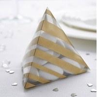 Striped Pyramid Favour Box Pack - Silver