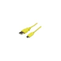 startechcom 1m yellow mobile charge sync usb to slim micro usb cable f ...