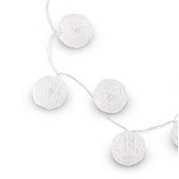 String of Lights with Round White Lace Lanterns - Battery LED