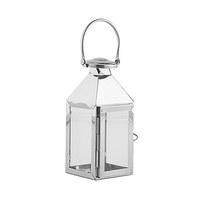 Stainless Lantern with Glass Panels - Silver