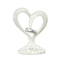 Stylized Heart & Wedding Bands Cake Topper