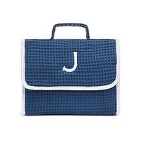 stand up waffle cosmetic bag slate blue