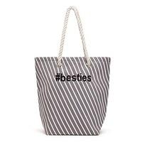 Stripe Cabana Tote - Gray