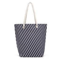 Stripe Cabana Tote - Navy