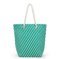 stripe cabana tote green