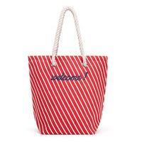 Stripe Cabana Tote - Red