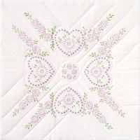 stamped white quilt blocks 18x18 6pkg hearts 243043