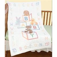 Stamped White Quilt Crib Top 40X60-Baby Blocks 243461