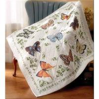 stamped cross stitch lap quilt 45x45 butterfly collection 207932