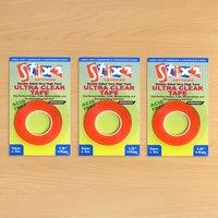 stix2 pack of 3 ultra clear tape 3mm x 5m 354826