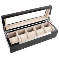 Stratton Wooden Watch Box Holds 5 Watches - Natural