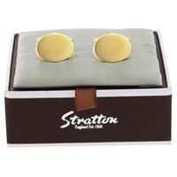 Stratton Brushed Gold Round Cufflink Set